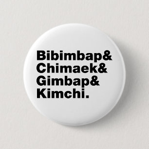 Bibimbap & Chimaek & Gimbap & Kimchi. Koreaanse vo Ronde Button 5,7 Cm