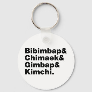 Bibimbap & Chimaek & Gimbap & Kimchi. Koreaanse vo Sleutelhanger