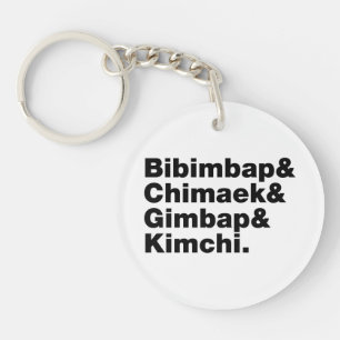 Bibimbap & Chimaek & Gimbap & Kimchi. Koreaanse vo Sleutelhanger
