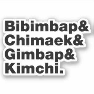 Bibimbap & Chimaek & Gimbap & Kimchi. Koreaanse vo Sticker