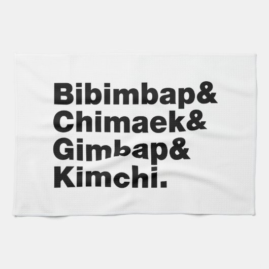 Bibimbap & Chimaek & Gimbap & Kimchi. Koreaanse vo Theedoek (Horizontaal)