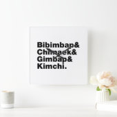 Bibimbap & Chimaek & Gimbap & Kimchi. Koreaanse vo Vierkante Klok (Huis)