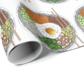 Bibimbap Korean Food Cooking Cuisine Rice Egg Dish Cadeaupapier (Rol Hoek)