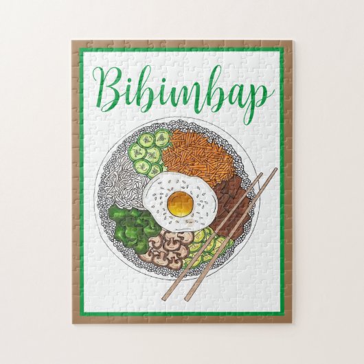 Bibimbap Korean Food Cooking Cuisine Rice Egg Dish Legpuzzel (Verticaal)