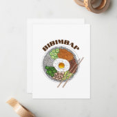 Bibimbap Korean Food Cooking Cuisine Rice Egg Dish Notitiekaartje (Voorkant / Achterkant in situ)