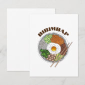 Bibimbap Korean Food Cooking Cuisine Rice Egg Dish Notitiekaartje (Voorkant / Achterkant)