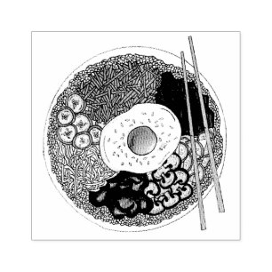 Bibimbap Korean Food Cooking Cuisine Rice Egg Dish Rubberstempel