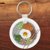 Bibimbap Korean Food Cooking Cuisine Rice Egg Dish Sleutelhanger (Voorkant)