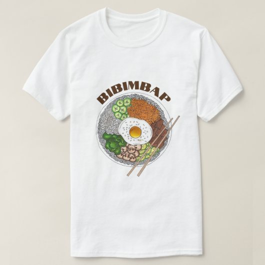 Bibimbap Korean Food Cooking Cuisine Rice Egg Dish T-shirt (Design voorkant)