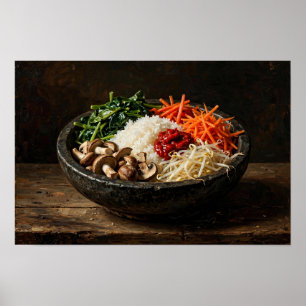 Bibimbap Stilleven Olie Schilderij Poster