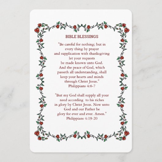 BIBLE BLESSINGS Philippians 4 Promise Kaart (Voorkant)
