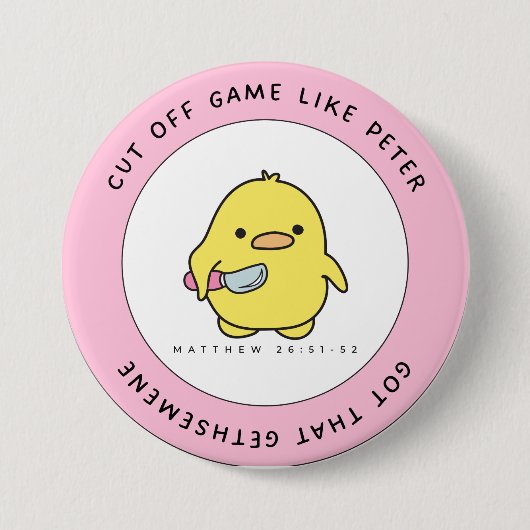 Bible Duckie Ronde Button 7,6 Cm (Voorkant)