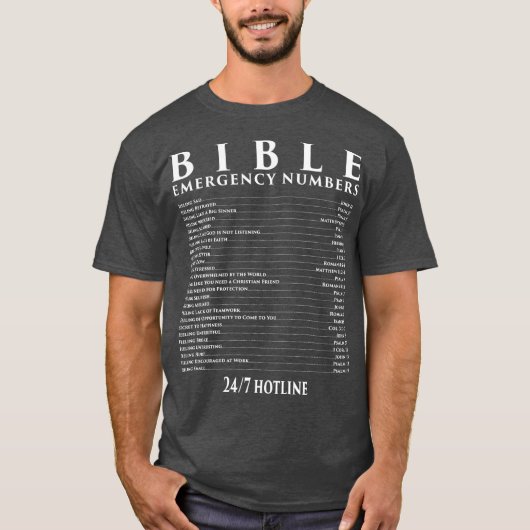 Bible Emergency Hotline Number  Cool Chritian T-shirt (Voorkant)