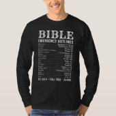 Bible Emergency Hotline Numbers Cool Christian T-shirt (Voorkant)