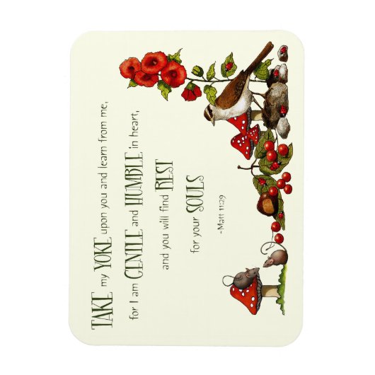 Bible: Neem mijn juk: Natuur kunst Magneet (Verticaal)