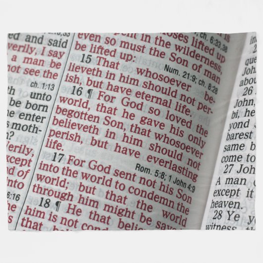 BIBLE PHRASE FLEECE DEKEN (Voorkant (Horizontaal))