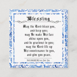 BIble Priely Blessing Numbers Blue Square Contactkaartje