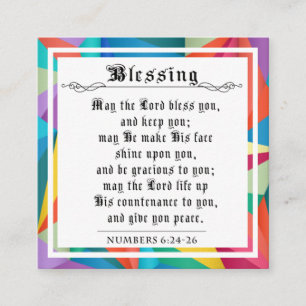 BIble Priely Blessing Numbers Geometric Colors Contactkaartje