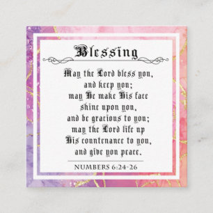 BIble Priely Blessing Numbers Pink Lavender Contactkaartje