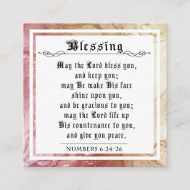 BIble Priely Blessing Numbers Red Gold Yellow Contactkaartje