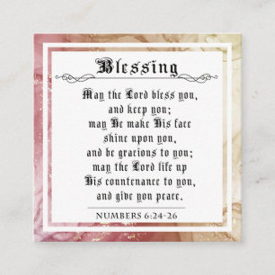 BIble Priely Blessing Numbers Red Gold Yellow Contactkaartje