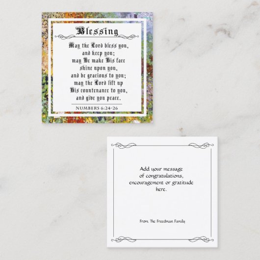 BIble Priestly Zegen Abstracte Paint Note Kaart Contactkaartje (Voorkant / Achterkant)