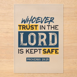 Bible Quote Art - Proverbs 29:25 Trust in God Acryl Uitnodigingen