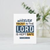 Bible Quote Art - Proverbs 29:25 Trust in God Briefkaart (Staand voorkant)