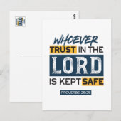 Bible Quote Art - Proverbs 29:25 Trust in God Briefkaart (Voorkant / Achterkant)
