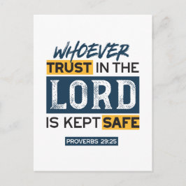 Bible Quote Art - Proverbs 29:25 Trust in God Briefkaart