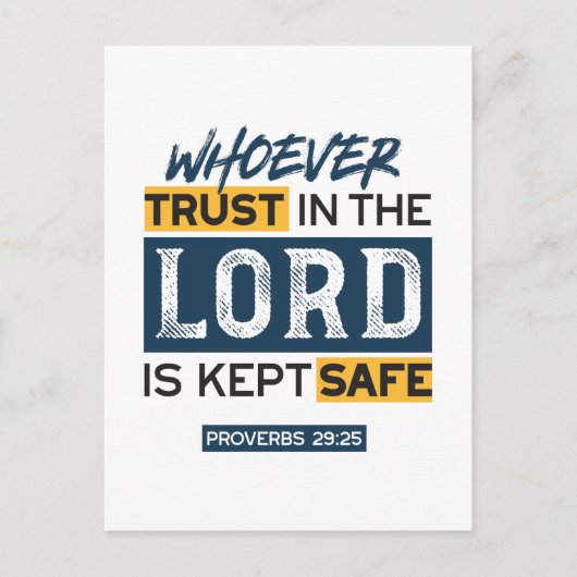 Bible Quote Art - Proverbs 29:25 Trust in God Briefkaart (Voorkant)