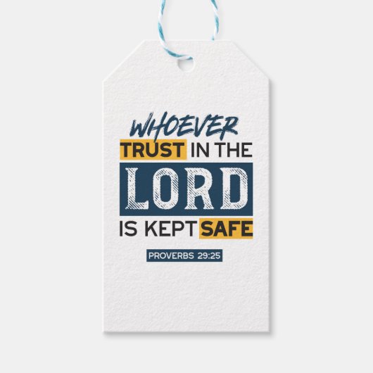 Bible Quote Art - Proverbs 29:25 Trust in God Cadeaulabel (Voorkant)