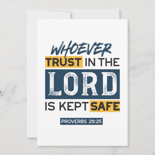 Bible Quote Art - Proverbs 29:25 Trust in God Feestdagenkaart (Voorkant)