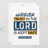 Bible Quote Art - Proverbs 29:25 Trust in God Feestdagenkaart (Voorkant / Achterkant)