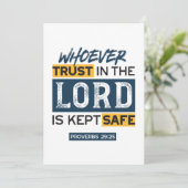 Bible Quote Art - Proverbs 29:25 Trust in God Feestdagenkaart (Staand voorkant)