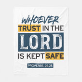 Bible Quote Art - Proverbs 29:25 Trust in God Fleece Deken (Voorkant)