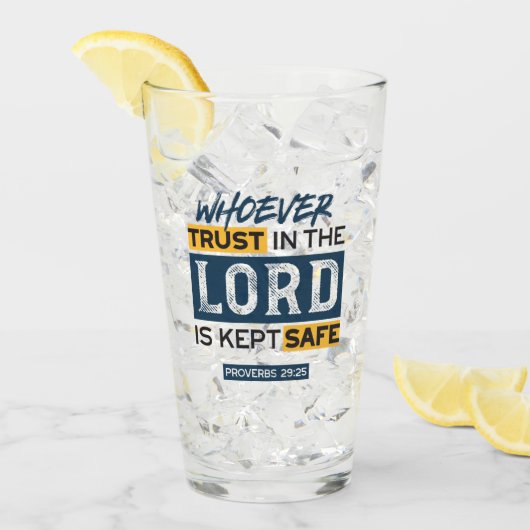 Bible Quote Art - Proverbs 29:25 Trust in God Glas (Voorkant ijs)