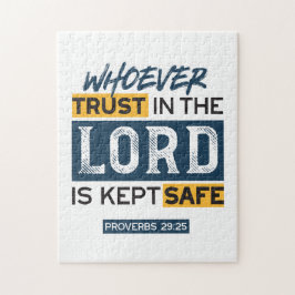 Bible Quote Art - Proverbs 29:25 Trust in God Legpuzzel