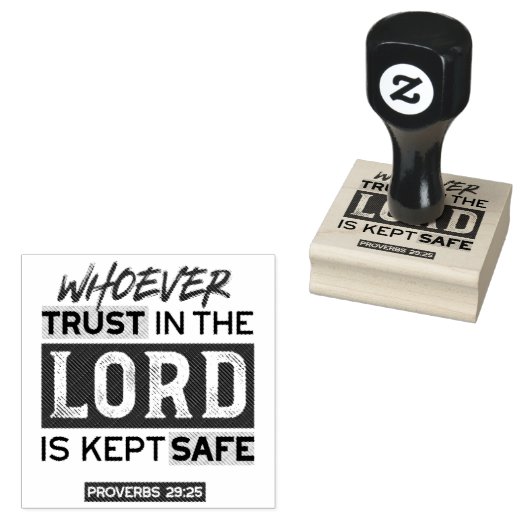Bible Quote Art - Proverbs 29:25 Trust in God Rubberstempel (Gestempeld)