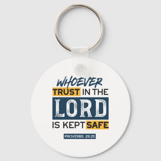 Bible Quote Art - Proverbs 29:25 Trust in God Sleutelhanger (Voorkant)