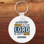 Bible Quote Art - Proverbs 29:25 Trust in God Sleutelhanger (Achterkant)