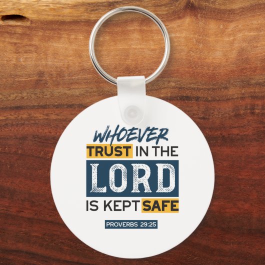 Bible Quote Art - Proverbs 29:25 Trust in God Sleutelhanger (Achterkant)