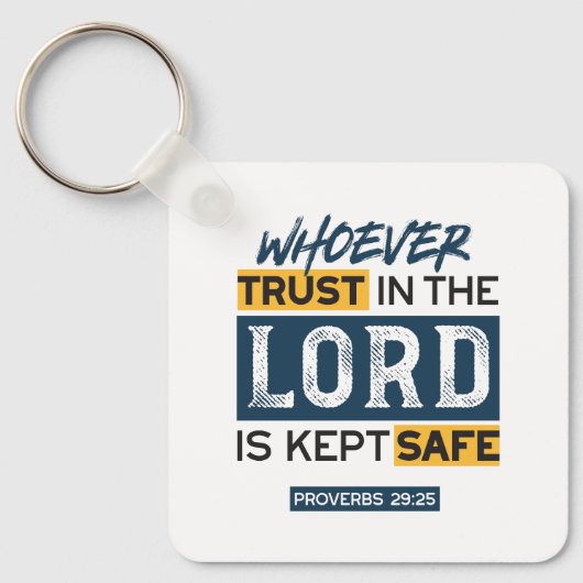 Bible Quote Art - Proverbs 29:25 Trust in God Sleutelhanger (Voorkant)