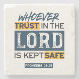 Bible Quote Art - Proverbs 29:25 Trust in God Stenen Onderzetter