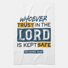 Bible Quote Art - Proverbs 29:25 Trust in God Theedoek
