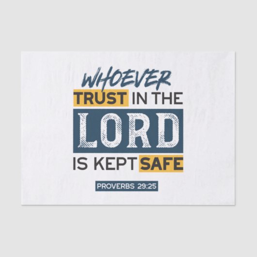 Bible Quote Art - Proverbs 29:25 Trust in God Tissuepapier (Voorkant)