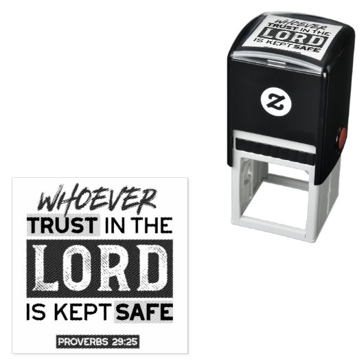 Bible Quote Art - Proverbs 29:25 Trust in God Zelfinktende Stempel (In situ)