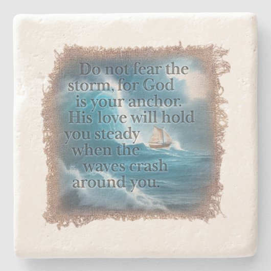 BIBLE QUOTE - Coaster Stenen Onderzetter (Voorkant)