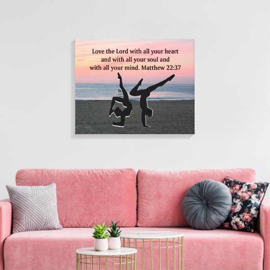 BIBLE QUOTE GYMNASTICS DESIGN CANVAS AFDRUK (Insitu (Woonkamer))