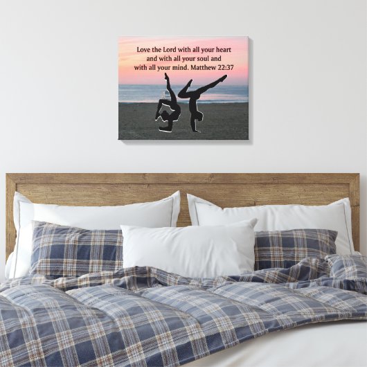 BIBLE QUOTE GYMNASTICS DESIGN CANVAS AFDRUK (Insitu (Slaapkamer))
